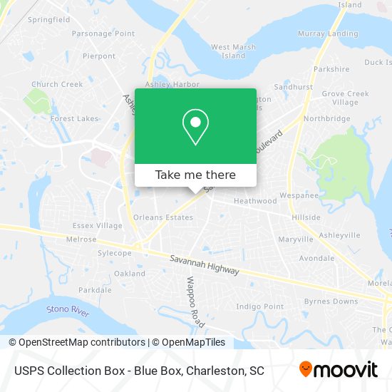 USPS Collection Box - Blue Box map