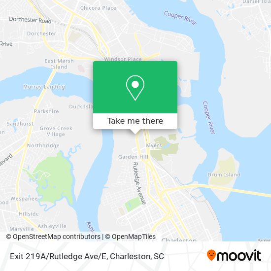 Exit 219A/Rutledge Ave/E map
