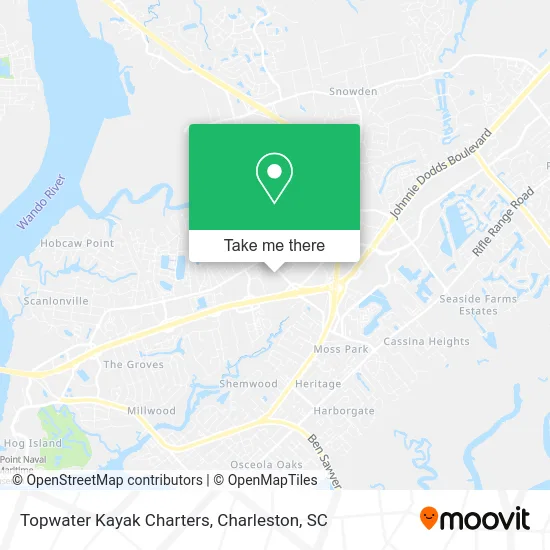 Topwater Kayak Charters map