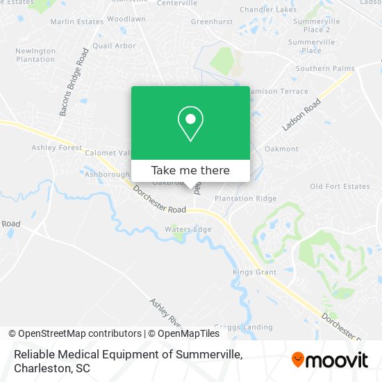 Mapa de Reliable Medical Equipment of Summerville