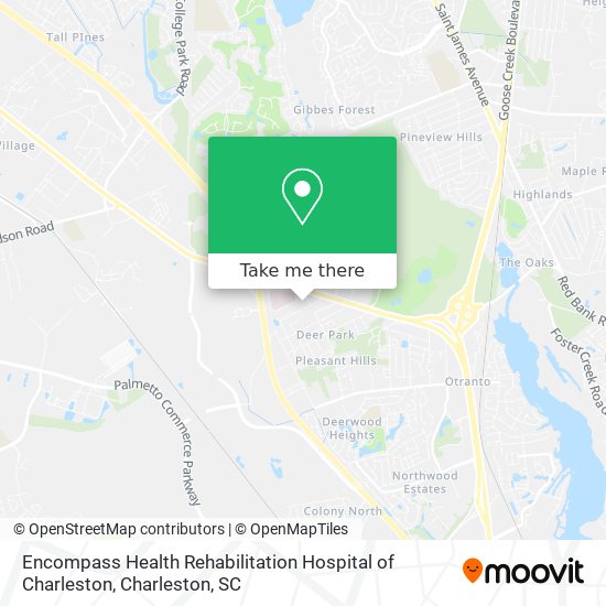 Mapa de Encompass Health Rehabilitation Hospital of Charleston