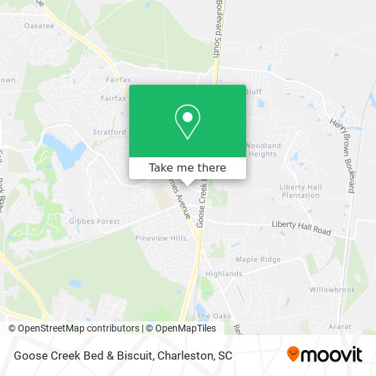 Goose Creek Bed & Biscuit map