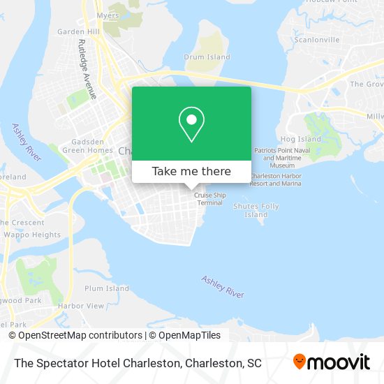 The Spectator Hotel Charleston map