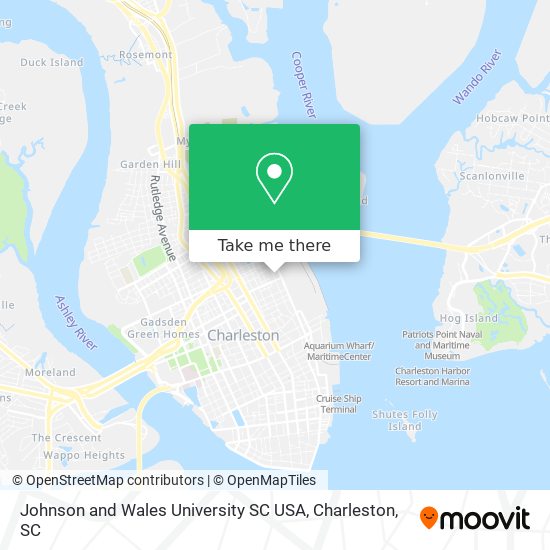 Mapa de Johnson and Wales University SC USA