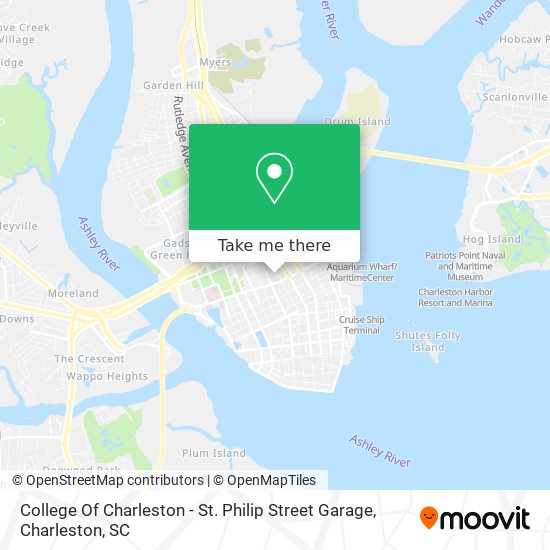 Mapa de College Of Charleston - St. Philip Street Garage