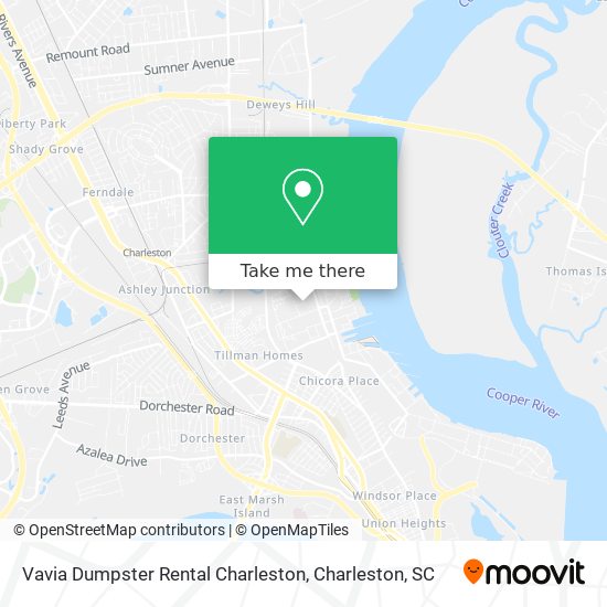 Vavia Dumpster Rental Charleston map