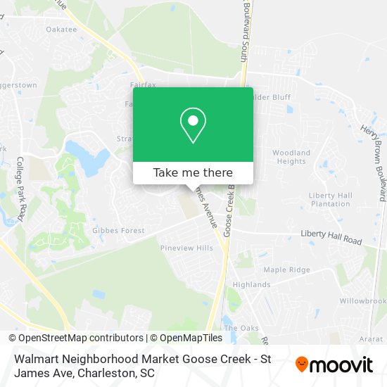 Mapa de Walmart Neighborhood Market Goose Creek - St James Ave