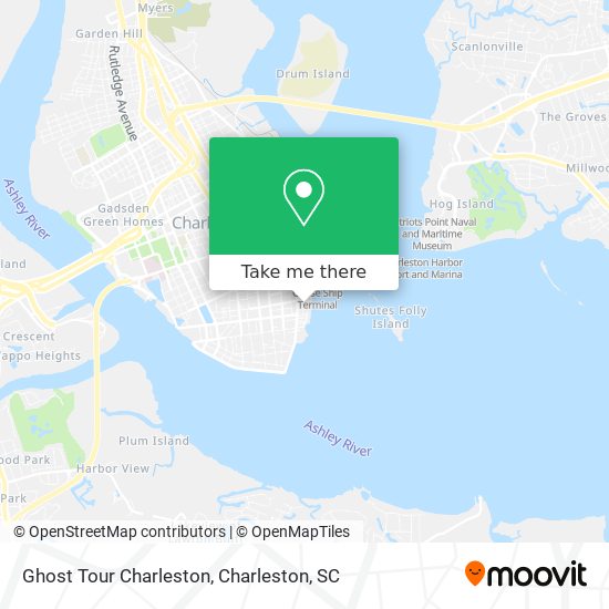 Ghost Tour Charleston map