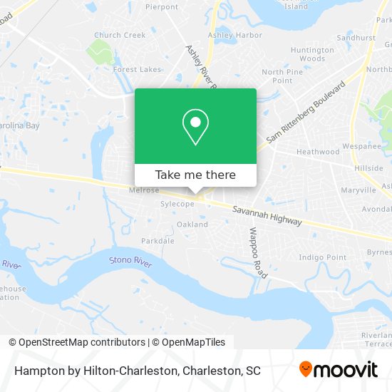 Hampton by Hilton-Charleston map