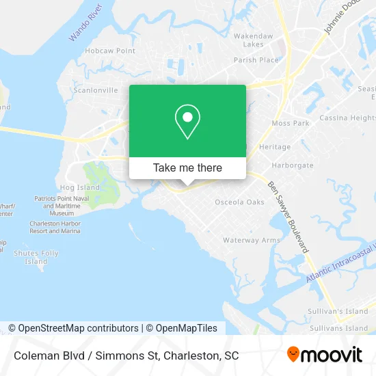 Mapa de Coleman Blvd / Simmons St