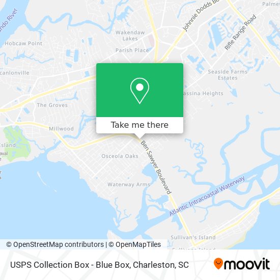 USPS Collection Box - Blue Box map