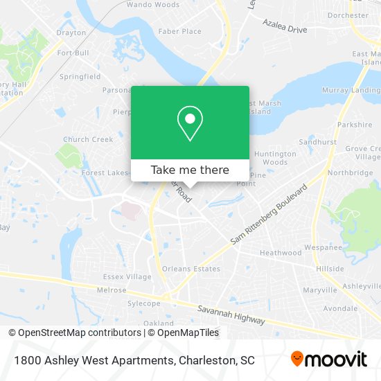 Mapa de 1800 Ashley West Apartments