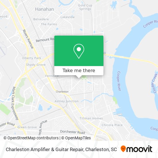 Mapa de Charleston Amplifier & Guitar Repair