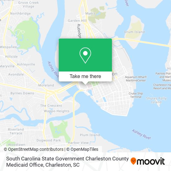 South Carolina State Government Charleston County Medicaid Office map
