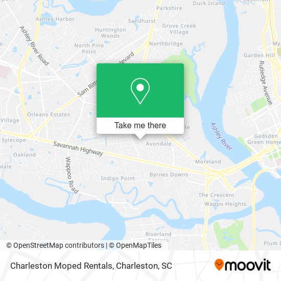 Mapa de Charleston Moped Rentals