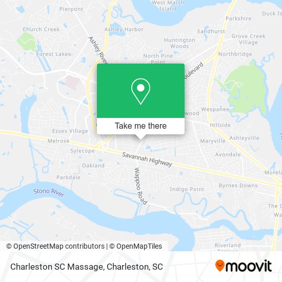 Mapa de Charleston SC Massage
