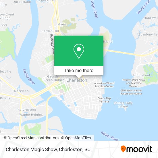 Charleston Magic Show map