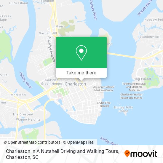 Mapa de Charleston in A Nutshell Driving and Walking Tours