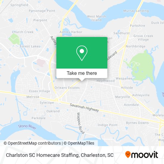 Mapa de Charlston SC Homecare Staffing