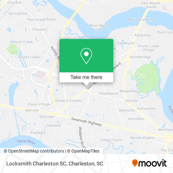 Locksmith Charleston SC map