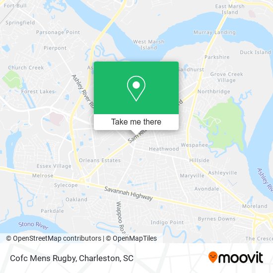 Mapa de Cofc Mens Rugby