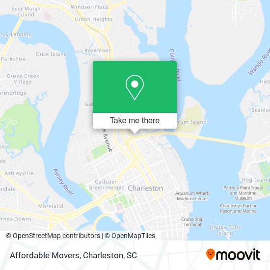 Affordable Movers map