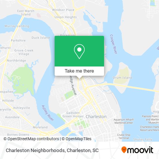 Mapa de Charleston Neighborhoods