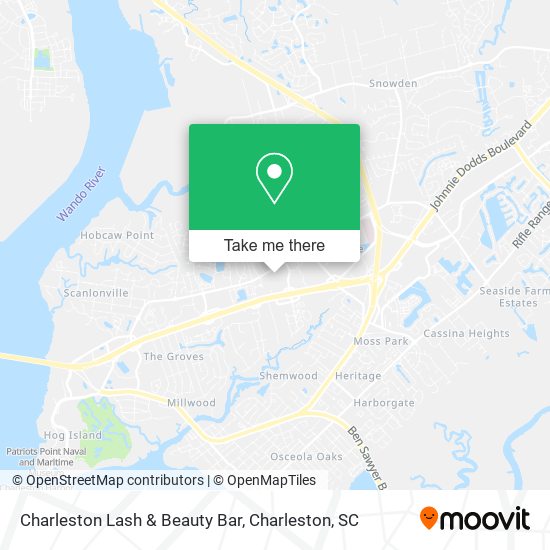 Mapa de Charleston Lash & Beauty Bar