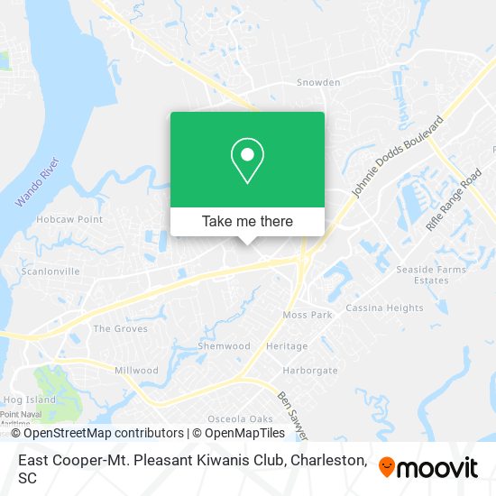 Mapa de East Cooper-Mt. Pleasant Kiwanis Club