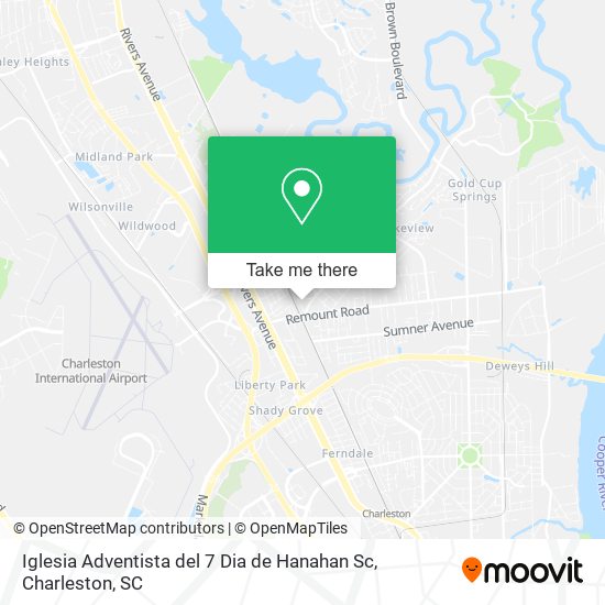 Mapa de Iglesia Adventista del 7 Dia de Hanahan Sc
