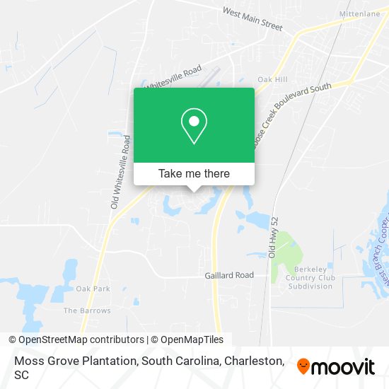 Mapa de Moss Grove Plantation, South Carolina