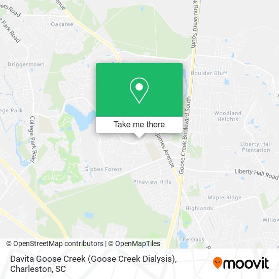 Mapa de Davita Goose Creek (Goose Creek Dialysis)