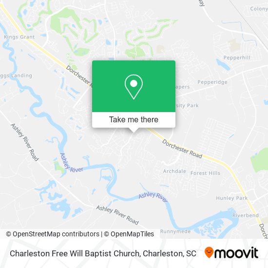 Mapa de Charleston Free Will Baptist Church