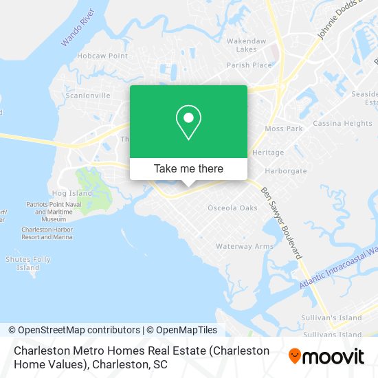Mapa de Charleston Metro Homes Real Estate (Charleston Home Values)
