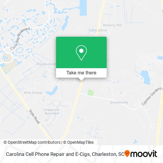 Carolina Cell Phone Repair and E-Cigs map