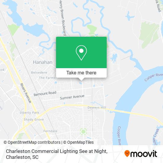 Mapa de Charleston Commercial Lighting See at Night
