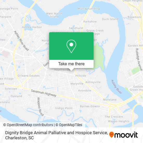 Mapa de Dignity Bridge Animal Palliative and Hospice Service