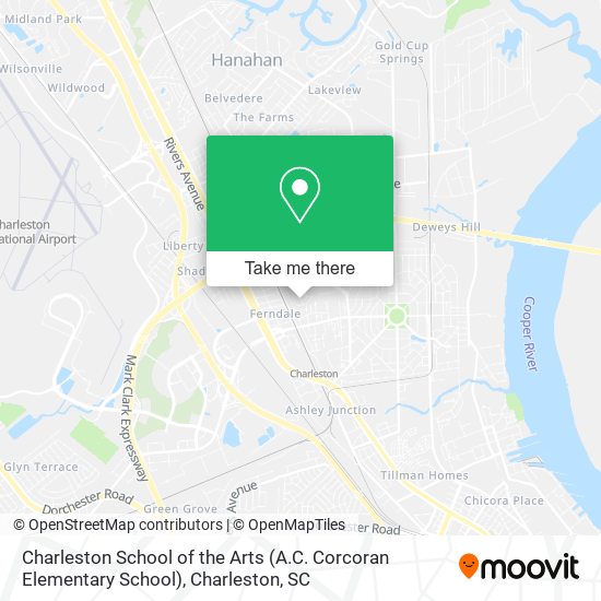 Mapa de Charleston School of the Arts (A.C. Corcoran Elementary School)