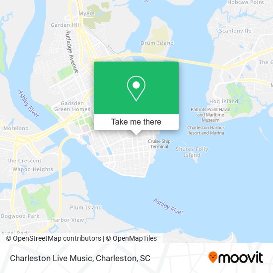 Mapa de Charleston Live Music