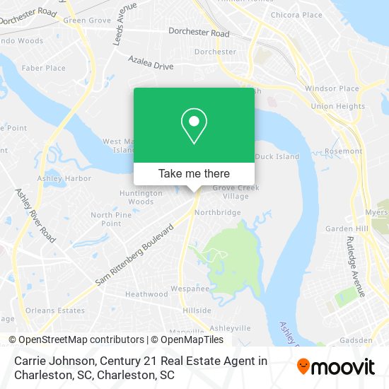 Mapa de Carrie Johnson, Century 21 Real Estate Agent in Charleston, SC