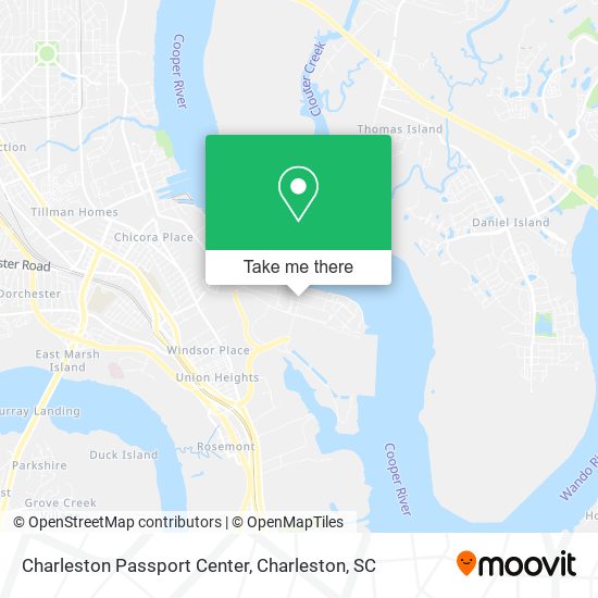 Charleston Passport Center map