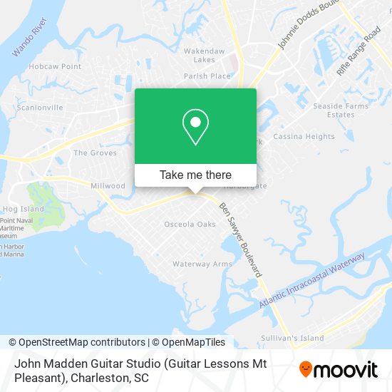 Mapa de John Madden Guitar Studio (Guitar Lessons Mt Pleasant)