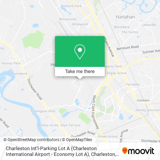 Mapa de Charleston Int'l-Parking Lot A (Charleston International Airport - Economy Lot A)