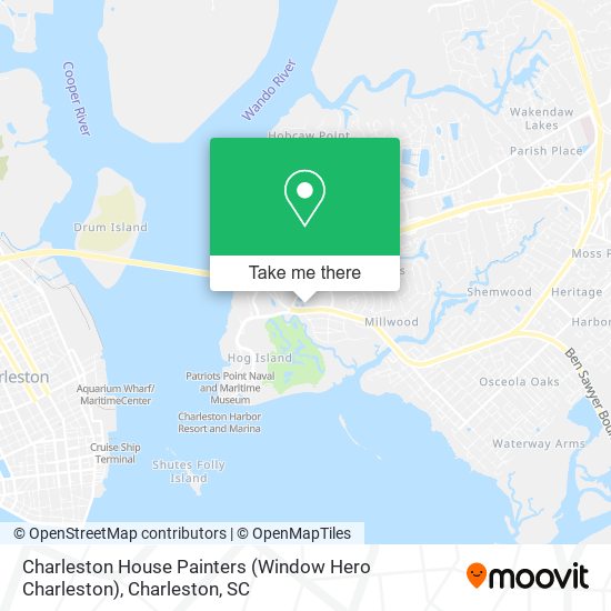 Mapa de Charleston House Painters (Window Hero Charleston)