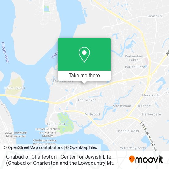 Mapa de Chabad of Charleston - Center for Jewish Life (Chabad of Charleston and the Lowcountry Mt Pleasant)