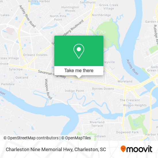 Mapa de Charleston Nine Memorial Hwy