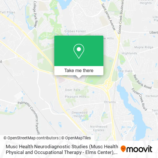 Mapa de Musc Health Neurodiagnostic Studies (Musc Health Physical and Occupational Therapy - Elms Center)