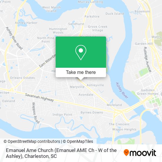 Mapa de Emanuel Ame Church (Emanuel AME Ch - W of the Ashley)