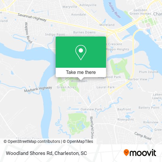 Mapa de Woodland Shores Rd