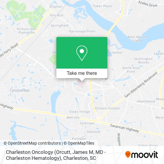 Mapa de Charleston Oncology (Orcutt, James M, MD - Charleston Hematology)